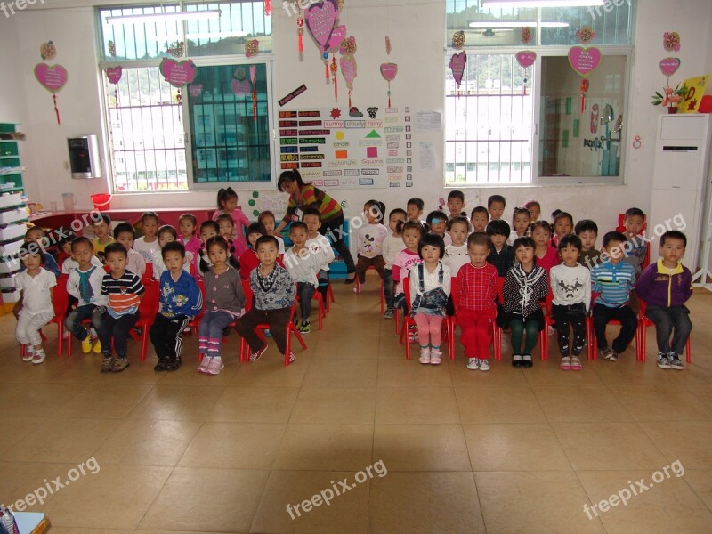 Classroom Chinese Kindergarten Classroom Chinese Education Free Photos