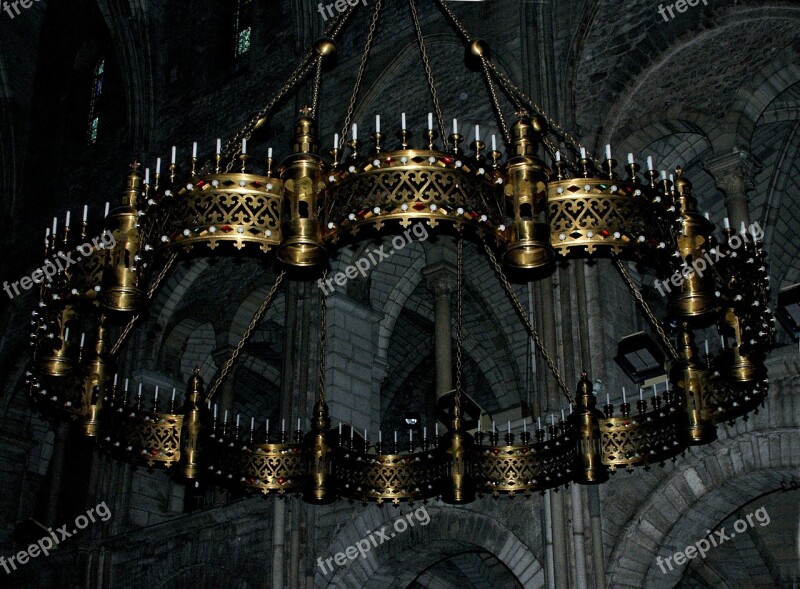 Chandelier Light Cathedral Reims Church