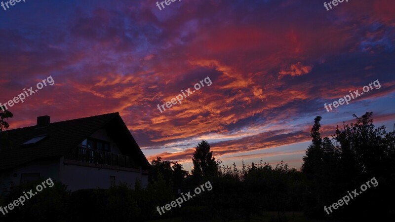 Abendstimmung Sonnenunetrgang Evening Sky Lighting Cloud