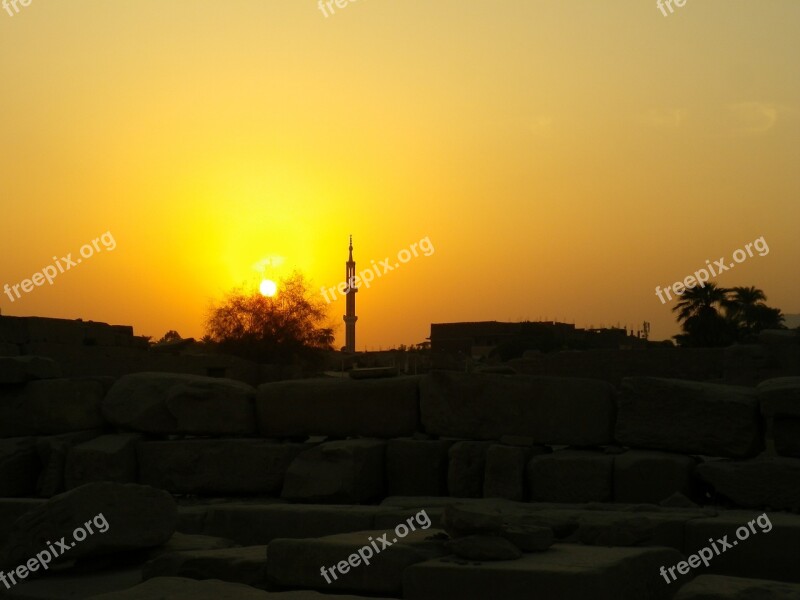 Sunset Egypt Ruins Free Photos