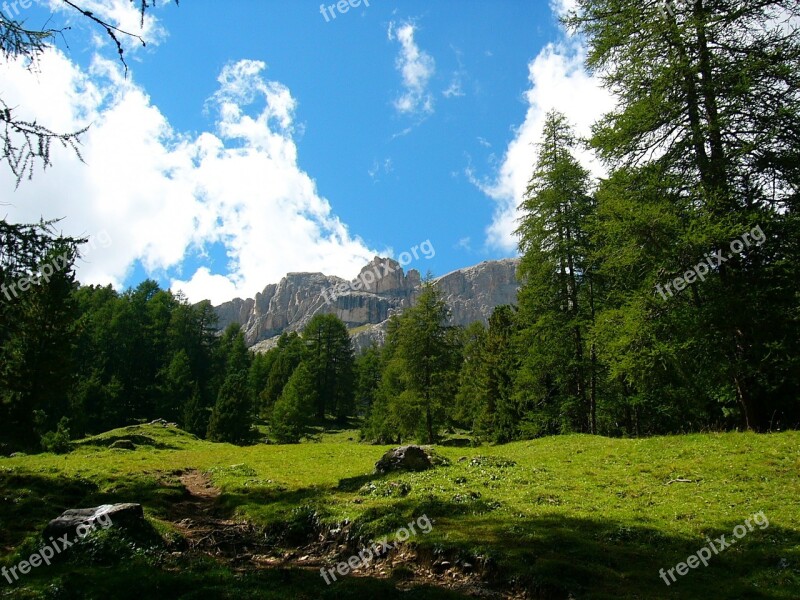 Mountain Summer Val Di Fassa Dolomites Prato