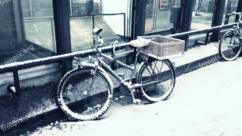 Bike Snow Winter Snowed In Mountain Bike