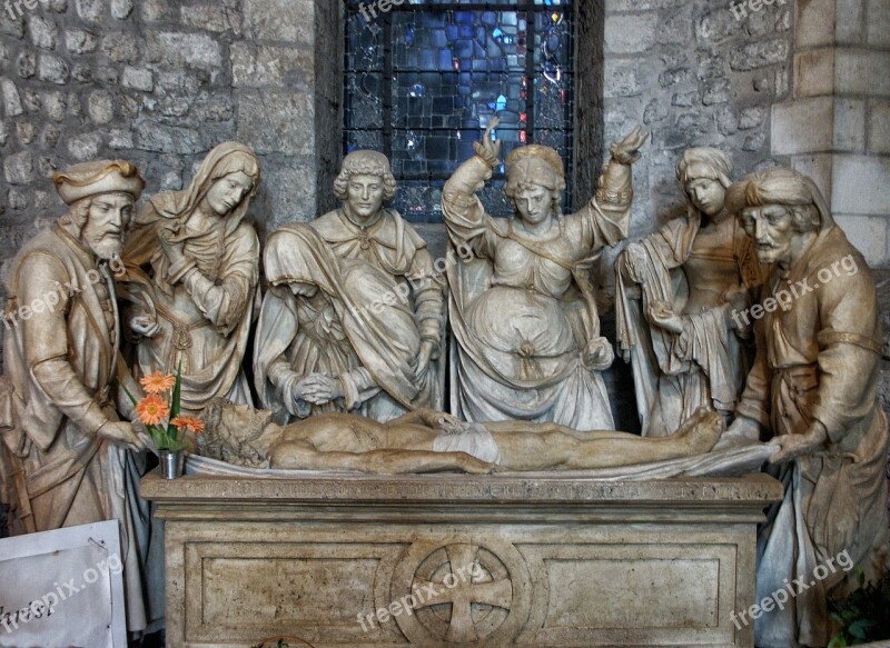 Cathedral Reims France The Entombment Christ