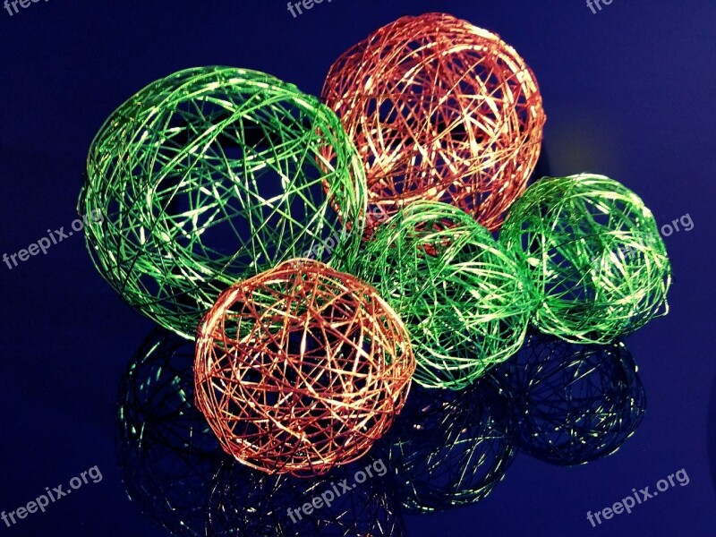 Wire Ball Wire Green Orange Decoration