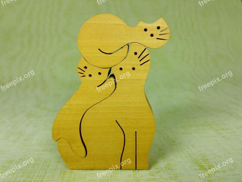 Wood Puzzle Wooden Toys Cat Free Photos