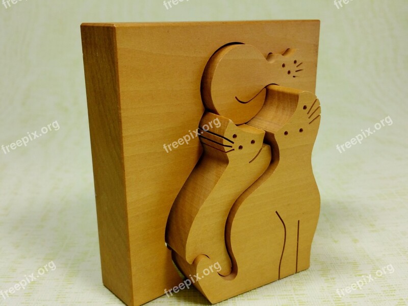 Wood Puzzle Wooden Toys Cat Free Photos