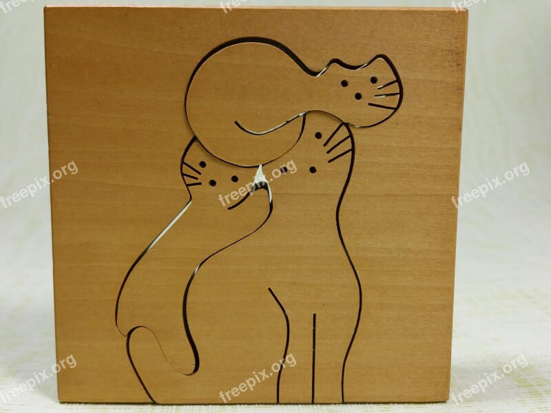 Wood Puzzle Wooden Toys Cat Free Photos