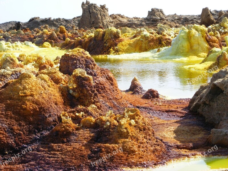 Ethiopia Ethiopian Desert Desert Dallol African Landscape