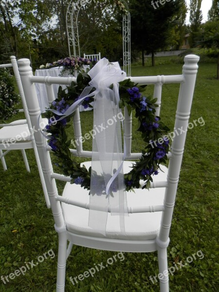 Chair Wedding Scenery Wreath Free Photos