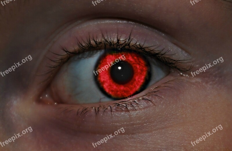 Red Eye Girl Woman Face