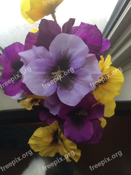 Artificial Flowers Cloth Pansies Floral