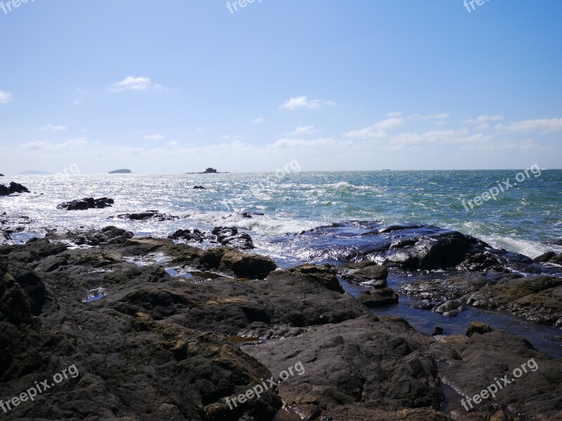 Sea Sky Blue Beach Winter Sea