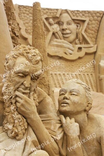 Sand Sculpture Sculpture Sand Denmark Human