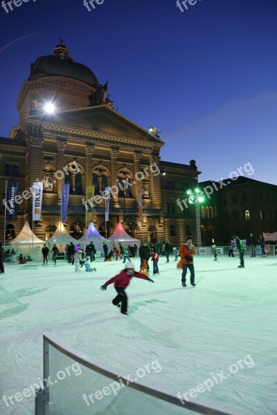 Bern Bundeshaus Ice Rink Switzerland Free Photos