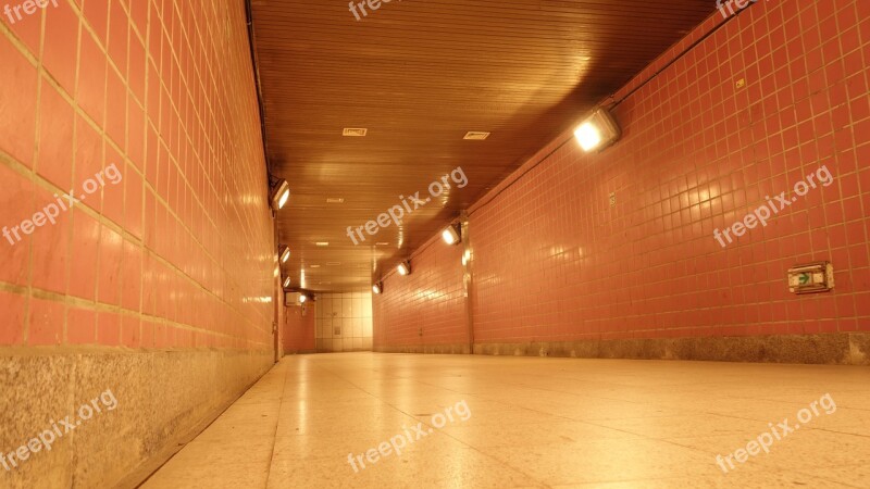 Pedestrian Underpass Tunnel Tile Marble Indoor