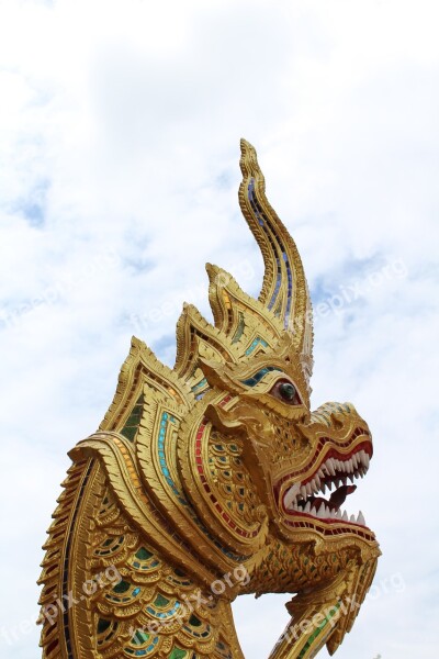 Face Dragon Thailand Blue Sky Free Photos