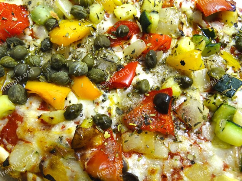 Pizza Vegetables Spices Food Italian