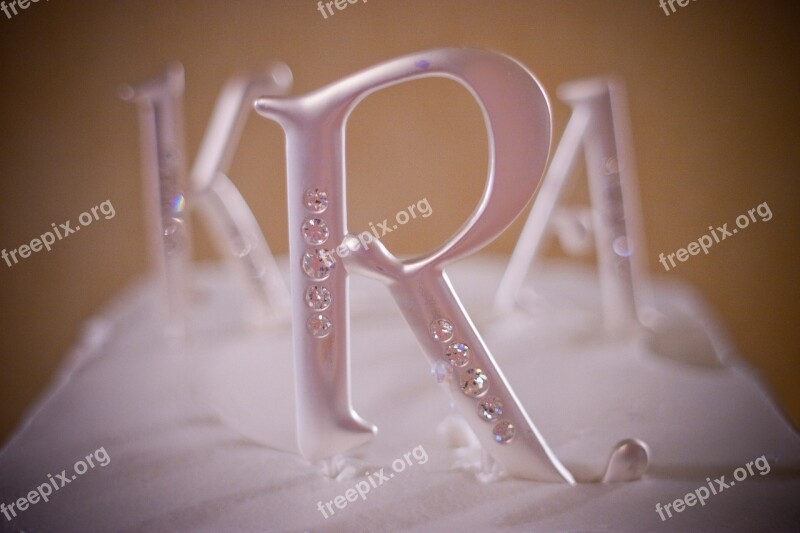 Wedding Cake Topper Top Initials