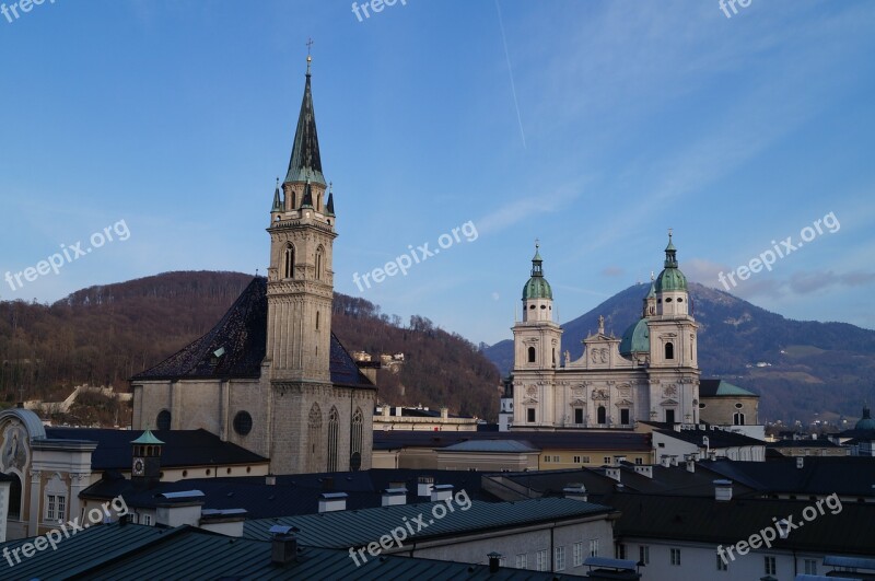 Salzburg City Historic Center City View Austria