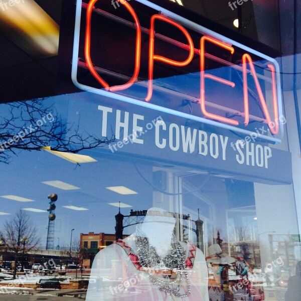 Cowboy Store Cheyenne Wy Neon Open