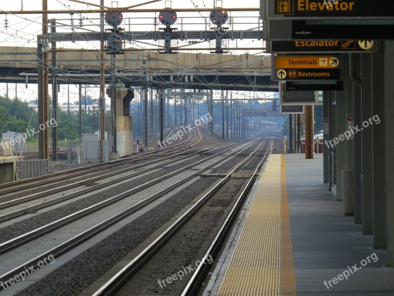 Railroad Train Tracks Rails Transport