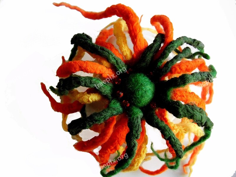 Needlework Brooch Wet Felting Wool And Silk Free Photos