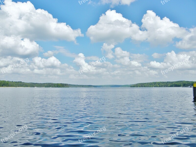 Lake Water Clouds Blue Nature