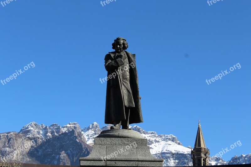 Statue Of Antonio Stoppani Lecco Monument Monte Resegone Free Photos