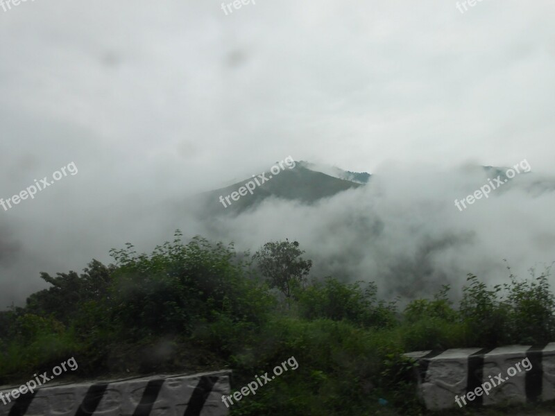 Landscape Nature Winter Fog Meadow