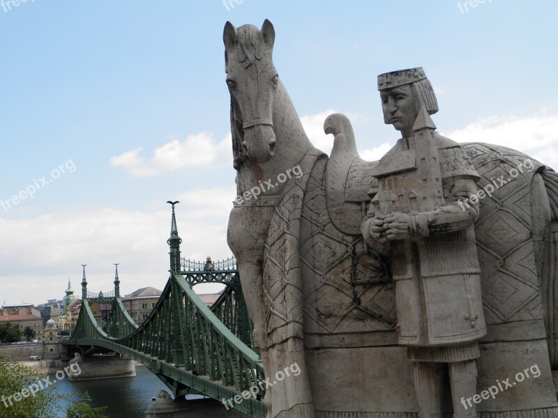 Statue Liberty Bridge Budapest Hungary Free Photos