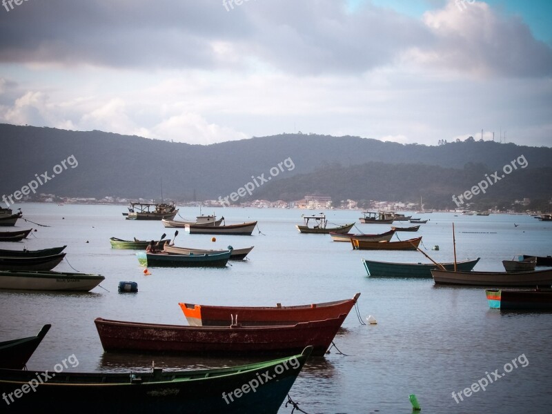 Canto Grande Boat End Of Afternoon Mar Nature