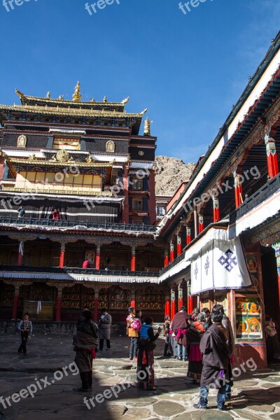 Tibet Shigatse Monastery Buddhism Free Photos