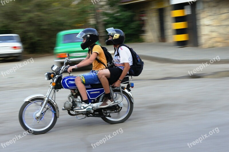 Motorcycle Moped Teens Kids Trip