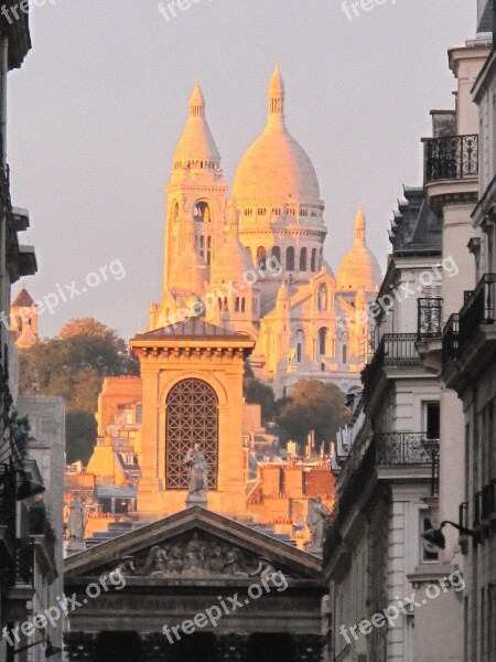 Monmartre Sunset Paris France Architecture