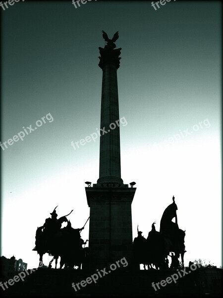 Budapest The Archangel Silhouette Monument Capital