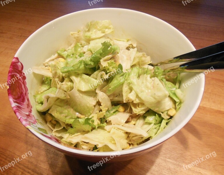 Salad Porcelain Eat White Food