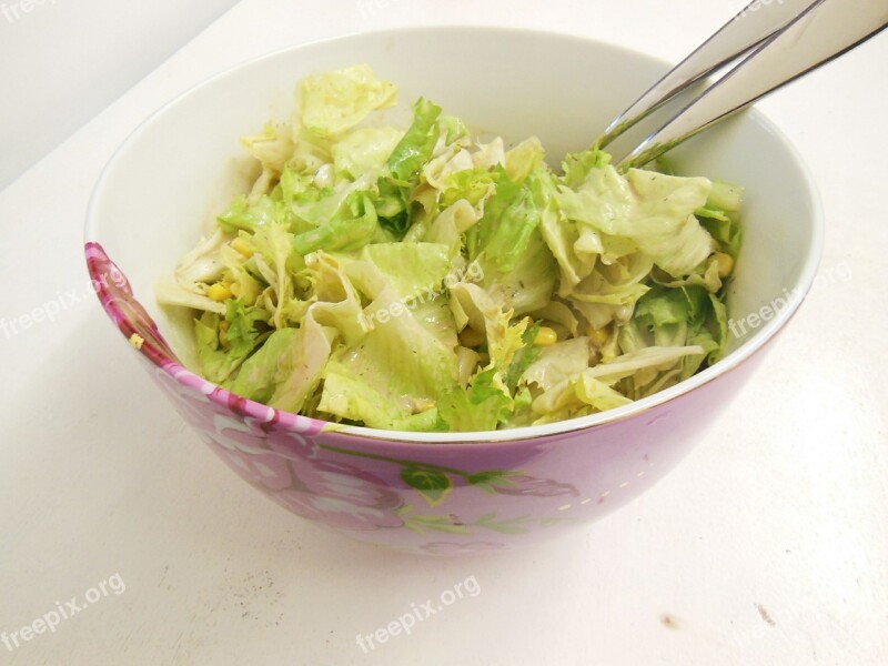 Salad Eat Healthy Corn Porcelain