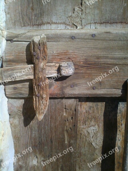 Bolt Door Wooden Ancient Country