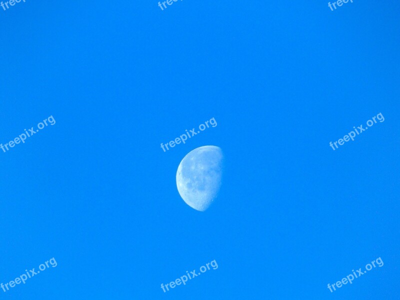 Blue Sky Moon Nature Weather