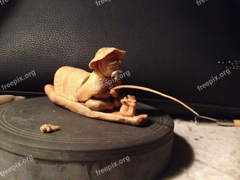 Clay Sculpture Fisher Clay Figurine Free Photos