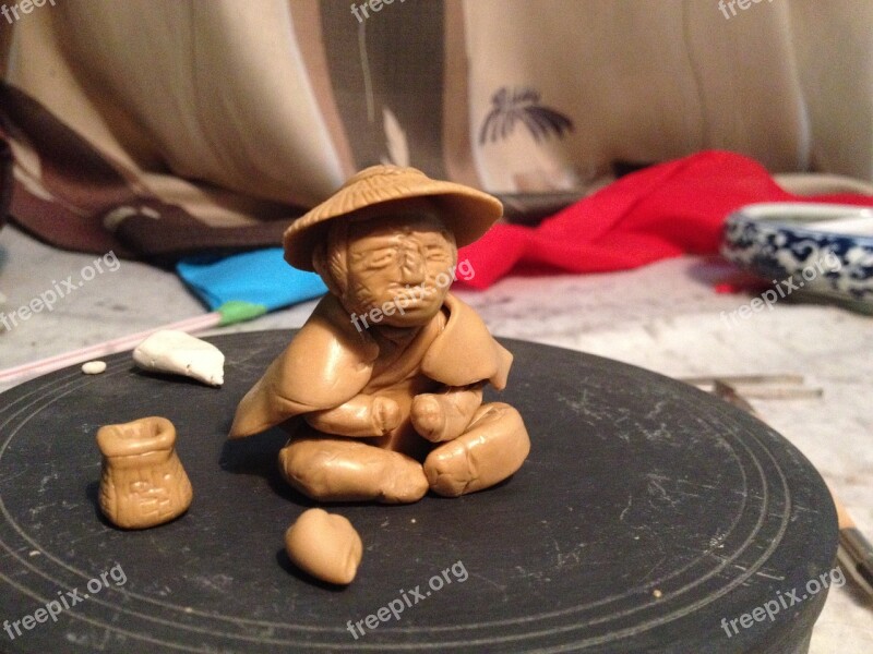 Clay Sculpture Fisher Clay Figurine Free Photos