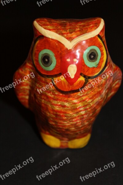 Owl Colorful Color Wood Bird