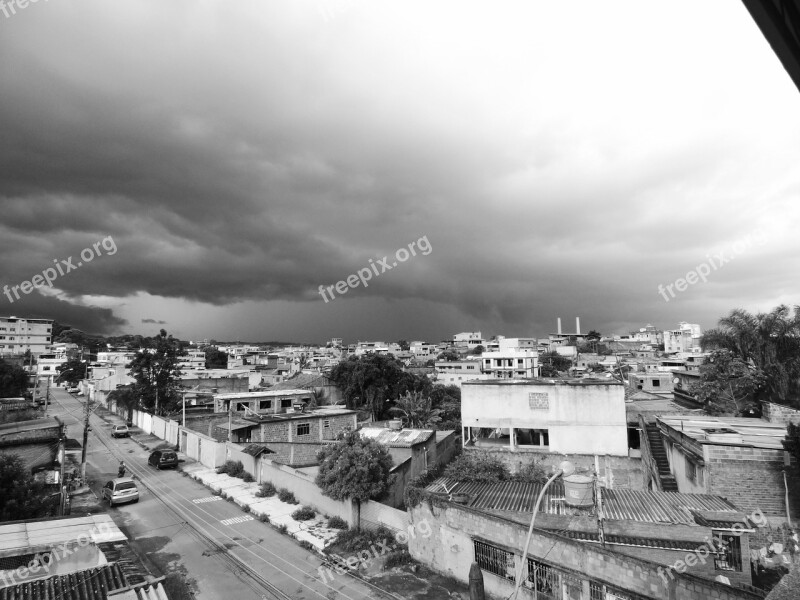 Landscape Rain Time Houses City