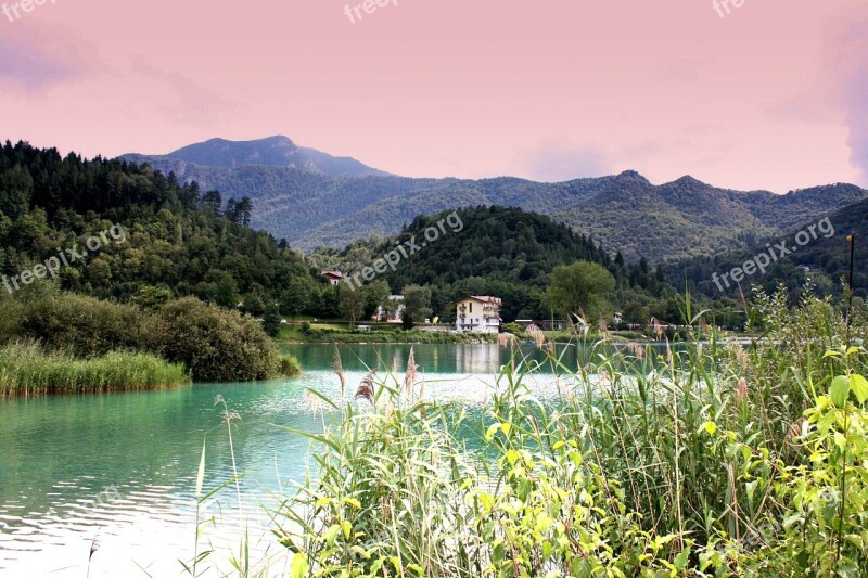 Lake Mountains Nature Landscape Sky