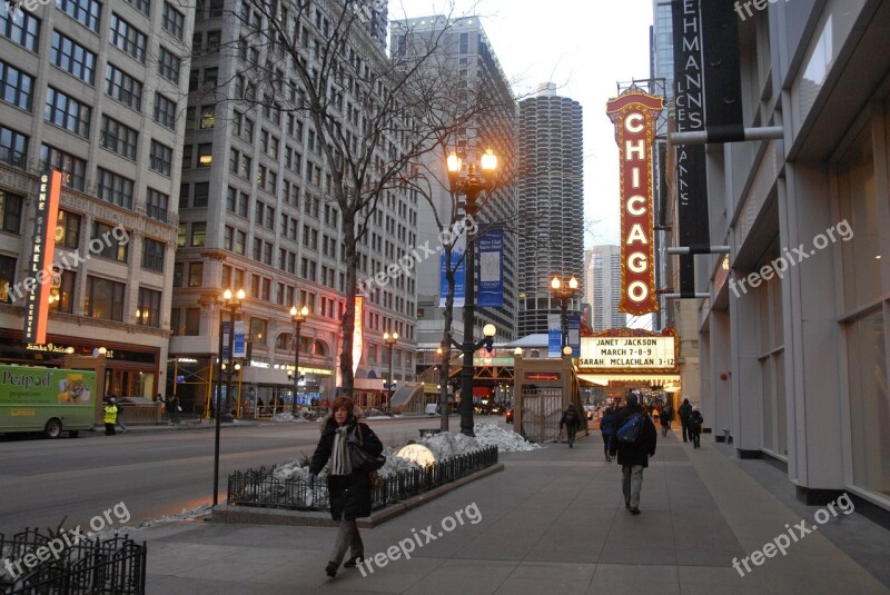 City Street Chicago Illinois Theater