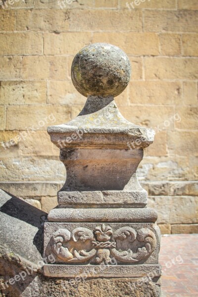 Column Stone Old Church Facade