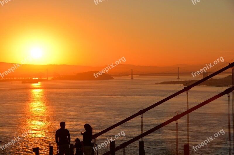 California San Fransisco Sunrise America City