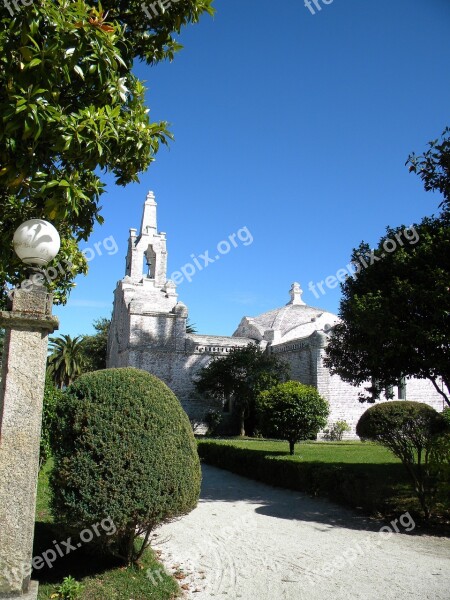 Church Sea Shells Spain Travel Island Of La Toja