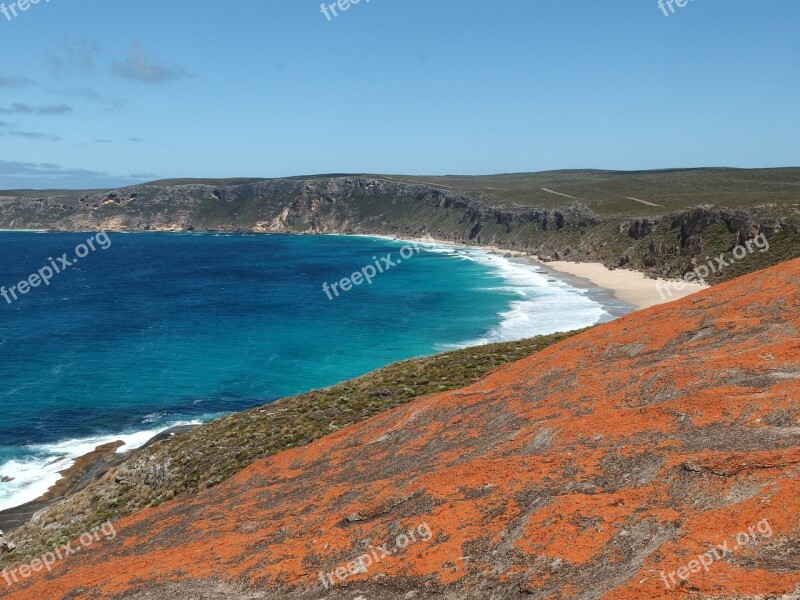 Sea Australia Remarkable Rocks Kangaroo Island Lichen