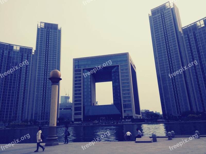 Building Riverside Tianjin Bay Square River Center Plaza Free Photos